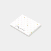 Blush roze gouden harten post-it® notes (Schuin)