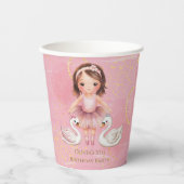 Blush Roze Gouden Inkt Ballerina 00e Verjaardagsfe Papieren Bekers (Voorkant)