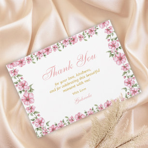 Blush Roze Gouden Mis Quince Quinceañera Glitters Bedankkaart