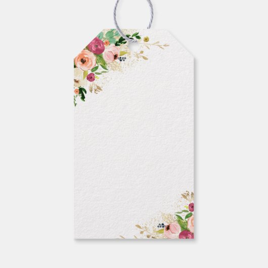 Blush Roze & Gouden Pompoen Drive Door Vrijgezelle Cadeaulabel (Achterkant)