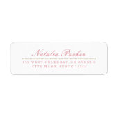 Blush Roze & Gouden Terugkeeradreslabel Etiket (Voorkant)