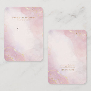 Blush Roze Gouden Waterverf Sieraden Kaart Visitekaartje