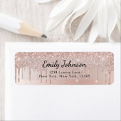 Blush roze goudglitter Sparkle Folie Etiket (Insitu)