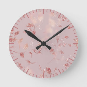 Blush roze goudlegant ronde klok