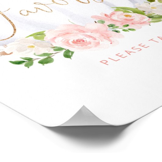 Blush roze goudpompoen Favors Neem alsjeblieft de Poster (Hoek)