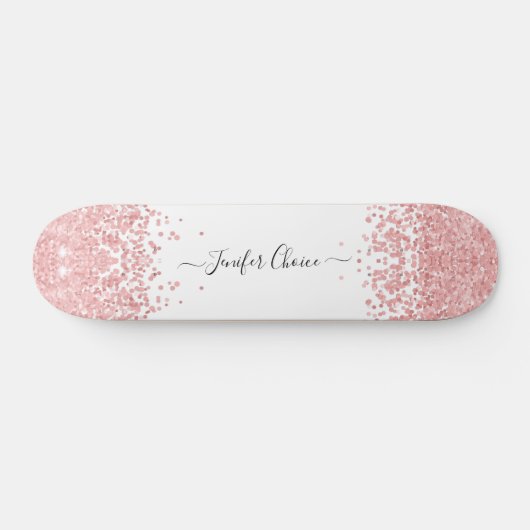 Blush roze gradiënt aangepaste naam skateboard (Horizontaal)