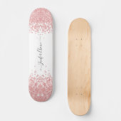 Blush roze gradiënt aangepaste naam skateboard (Voorkant)