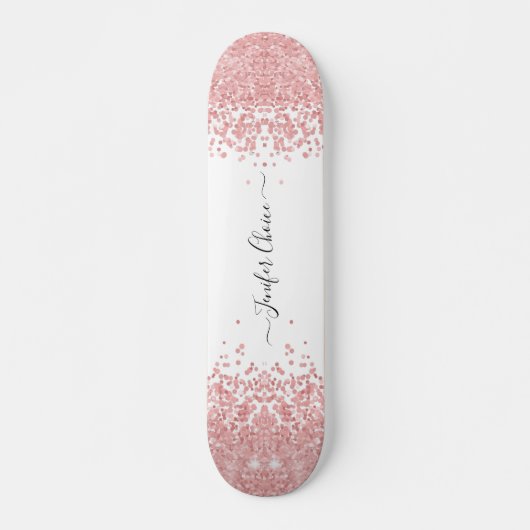 Blush roze gradiënt aangepaste naam skateboard (Voorkant)
