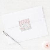  Blush Roze Grijs Bloemen Bruiloft Seal Vierkante Sticker (Envelop)