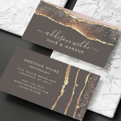 Blush Roze Grijs en Goud Elegant Modern Visitekaartje