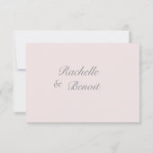 Blush roze grijs marmer moderne bruiloft RSVP Kaart (Achterkant)