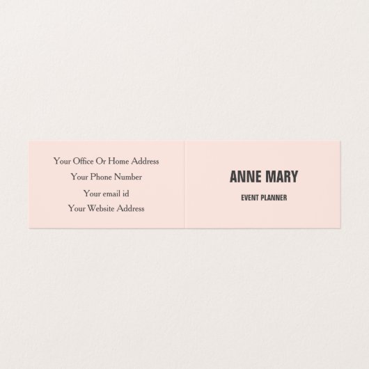 Blush Roze Grijs Modern Bold Helder Klassiek Stijl Visitekaartjes (Buitenkant ongevouwen)