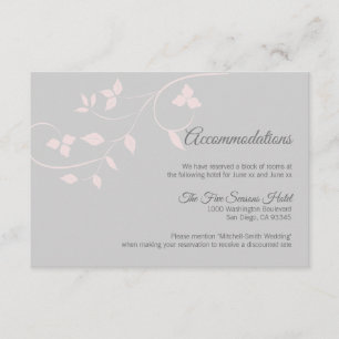 Blush roze grijs wijnstok bruiloft accommodatie Ka Informatiekaartje