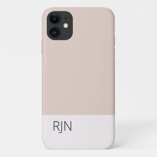 Blush roze grijze bewerkbare kleurenblok iPhone 11 hoesje