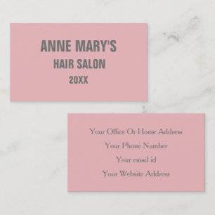 Blush Roze grijze haarsalon Girly Modern Cute Visitekaartje