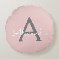 Blush roze grijze moderne meisjesmonogram