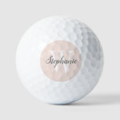 Blush roze grijze monogram op maat golfballen (Voorkant)