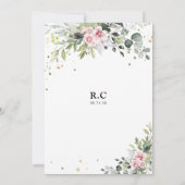 Blush Roze Groen Bruids Douche Uitnodiging (Achterkant)