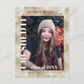 Blush roze groene Abstracte Afstuderen aankondigin Briefkaart (Voorkant)