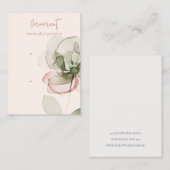 Blush Roze Groene Bloem 2 Stud Oorbel Display Visitekaartje (Voorkant / Achterkant)
