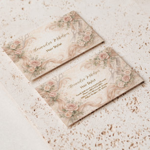 Blush Roze Haarstudio Illustratie Visitekaartje