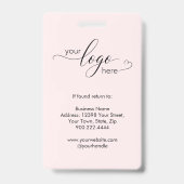 Blush Roze Haarstylist Merkfotodesign Badge (Achterkant)