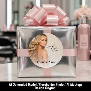 Blush Roze Haarstylist Merkidentiteit Ronde Sticker
