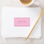 Blush Roze handgeschreven script Tekst legant adre Etiket (Insitu)