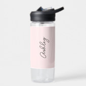 Blush roze handgeschreven tekst legant waterfles (Links)