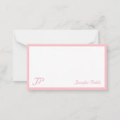 Blush Roze handgeschreven tekstmonogram grafische Notitiekaartje (Voorkant)