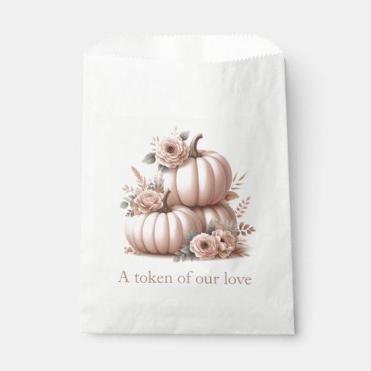 Blush Roze Herfst Pompoen gunstzakken Bedankzakje (Voorkant)