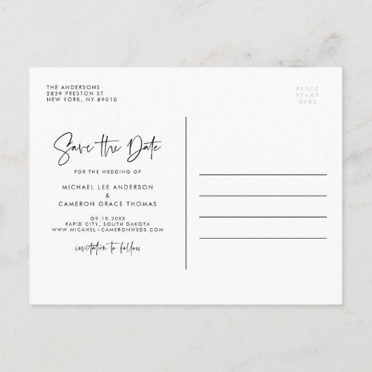 Blush Roze het Manuscript van de Kaart Zuid Dakota (Achterkant)