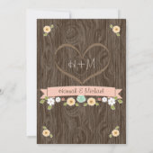 Blush roze Hoefijzer Heart Western bruiloft Kaart (Achterkant)