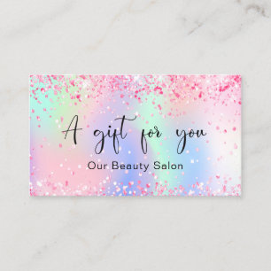 Blush roze holografische QR-code gift certificaat
