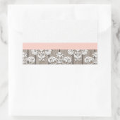 Blush Roze Houten Kant Rustiek Rechthoekige Sticker (Tas)