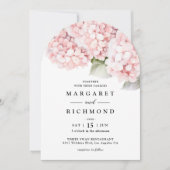 Blush Roze Hydrangea Bloemen Boog Huwelijk Kaart (Voorkant)