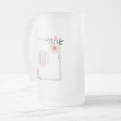 Blush Roze Initiaal Lijst Matglas Bierpul (Voorkant links)