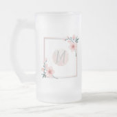 Blush Roze Initiaal Lijst Matglas Bierpul (Links)