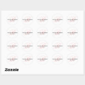 Blush roze Initiaal R Monogram Weddenschap Favor Ronde Sticker (Vel)
