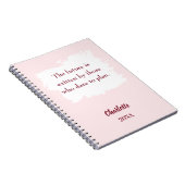 Blush roze inspirerend quote doelen notitieboek (Rechterzijde)