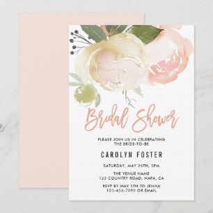 Blush roze ivoor pioen bruiloft Vrijgezellenfeest Kaart