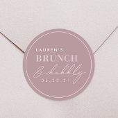 Blush roze kalligrafie Bridal Brunch en Bubble Cl Ronde Sticker