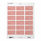 Blush roze kerst | Minimale retouradres Etiket (Full Sheet)