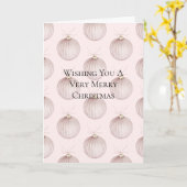 Blush roze kerst ornament kaart (Gele Bloem)