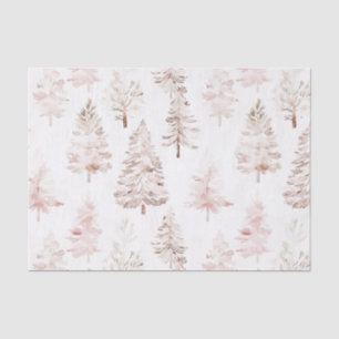 Blush roze kerstbomen tissuepapier