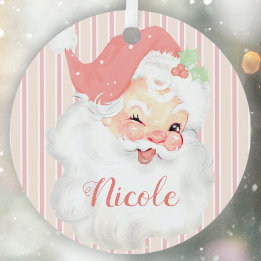 Blush Roze  kerstboom Naam toevoegen Metalen Ornament