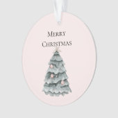 Blush roze kerstboom Ornament (voorkant)