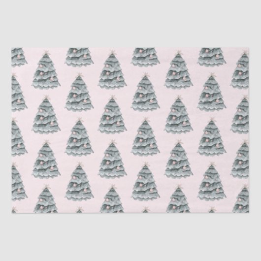 Blush roze kerstboom Ornament Tissuepapier (Voorkant)