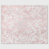 Blush roze kerstfeestdag Snowflake Joy Cadeaupapier (Vlak)