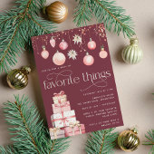 Blush Roze Kerstmis Favoriete Dingen Party Kaart